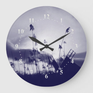 Blue wind large clock