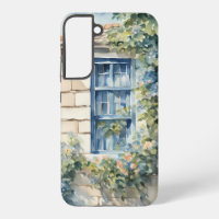 Blue Window Stone Wall Cottage Vines