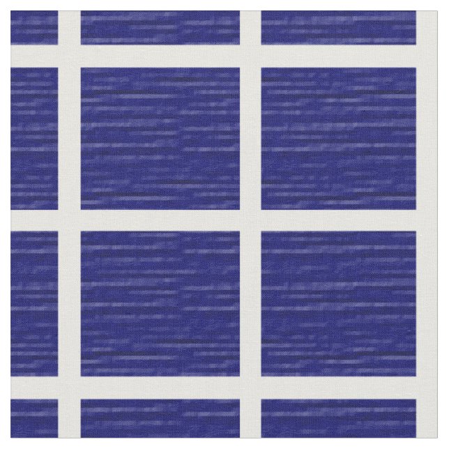 Blue Windowpane Fabric (Close Up)