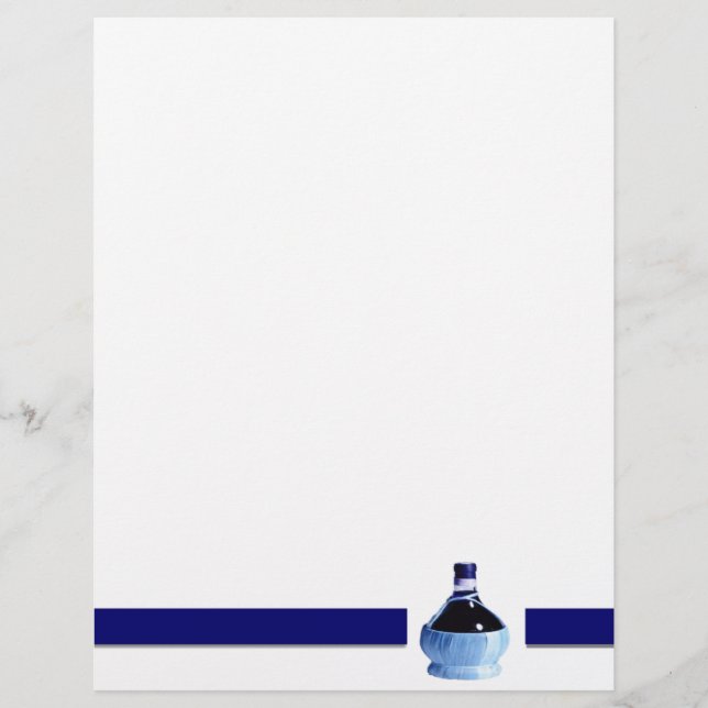 Blue Wine Bottle Letterhead (Front)