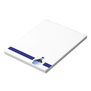 Blue Wine Bottle Notepad