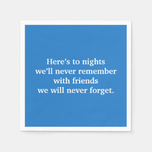 Blue Wine Toast  Napkin