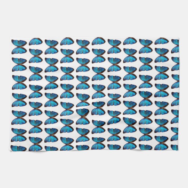 BLUE WINGED BUTTERFLY kitchen towel (Horizontal)
