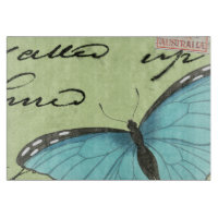 Blue-Winged Butterfly on Teal Postcard