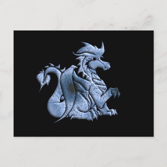 Blue Winged Dragon Postcard (Front)