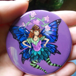 Blue Winged Pixie 3 Cm Round Badge