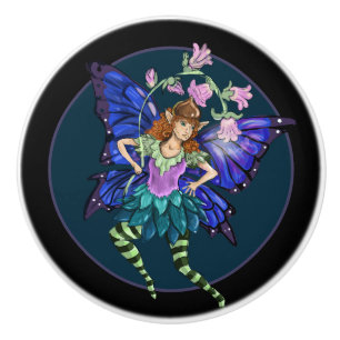 Blue Winged Pixie Ceramic Knob