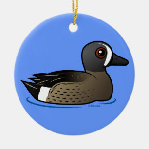 Blue-winged Teal Ceramic Tree Decoration