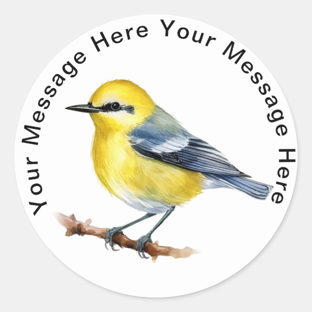 Blue Winged Warbler Classic Round Sticker (Front)