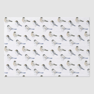 Blue Winged Winter Warbler Birds Tissue Paper