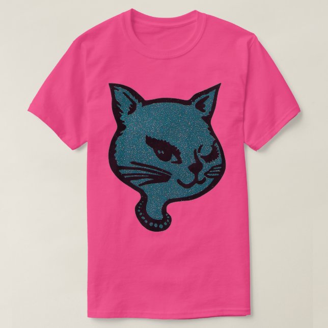 Blue Winking Cat  T-Shirt (Design Front)