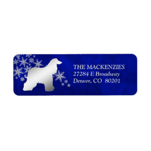Blue Winter Afghan Hound Return Address