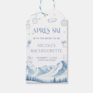 Blue Winter Apres Ski Bachelorette Party Gift Tags