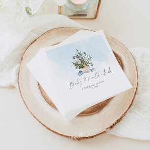 Blue winter baby its cold outside baby shower napkin