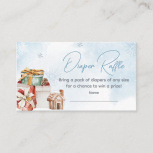 Blue Winter Baby It's Cold Outside Diaper Raffle Enclosure Card