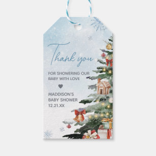 Blue Winter Baby It's Cold Outside Favour Tags