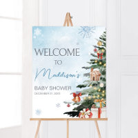 Blue Winter Baby It's Cold Outside Welcome