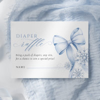 Blue Winter Baby Shower Diaper Raffle