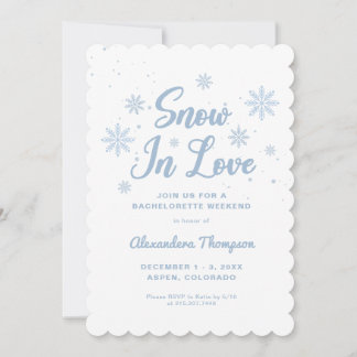 Blue Winter Bachelorette Party Invitation