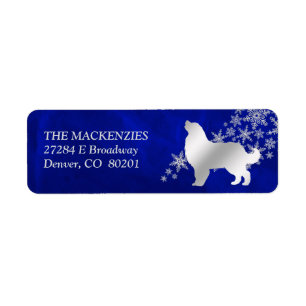 Blue Winter Bernese Mountain Dog Return Address