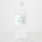 Blue Winter Birthday Party Water Bottle Label