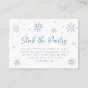 Blue Winter Bridal Shower Stock the Pantry Enclosure Card