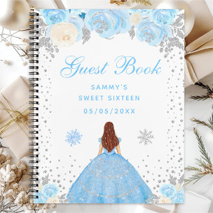 Blue Winter Brown Hair Princess Sweet Sixteen Notebook