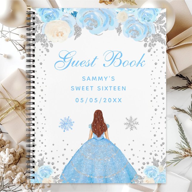 Blue Winter Brown Hair Princess Sweet Sixteen Notebook (Creator Uploaded)
