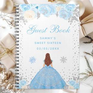 Blue Winter Brown Hair Princess Sweet Sixteen Notebook