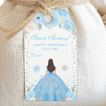 Blue Winter Brunette Hair Princess Sweet Sixteen Gift Tags<br><div class="desc">This elegant and glamourous gift tag can be personalised with a name or title such as daughter, granddaughter, niece, friend etc. The design features a beautiful princess with brunette hair and fair skin in a blue ball gown. The text combines handwritten script and modern sans serif fonts for a classy...</div>