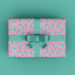 Blue Winter Christmas Gift Wrapping Paper