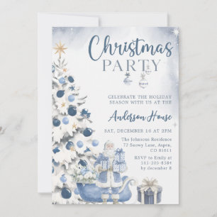 Blue Winter Christmas Party Invitation