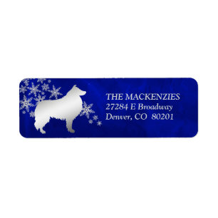 Blue Winter Collie Dog Return Address