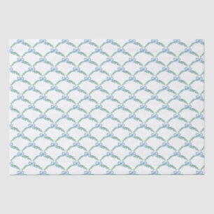 Blue Winter Coquette Coastal Bow Garland Tissue Paper