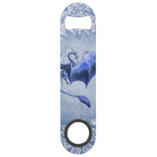 Blue Winter Dragon Fantasy Nature Art