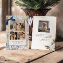 Blue Winter Grandmillennial 3 Photo Christmas