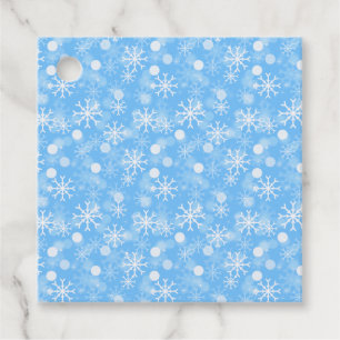 Blue Winter Holiday Snowflake Pattern Gift Tags