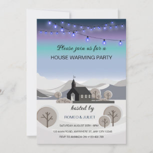Blue Winter Homewarming Invitation