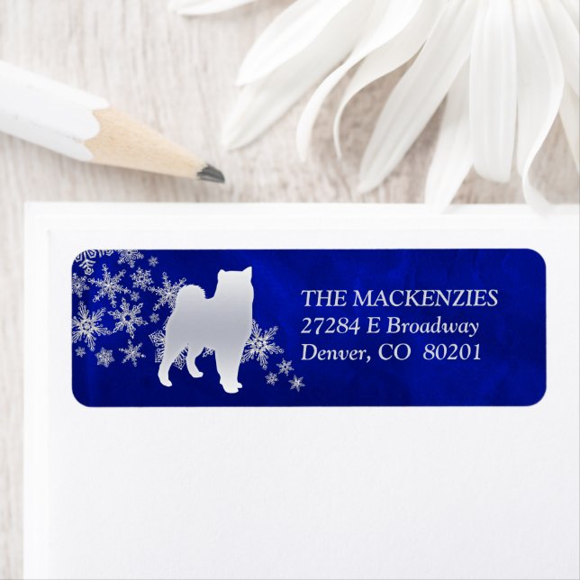 Blue Winter Malamute Return Address (Insitu)