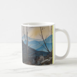 Blue Winter Mountain Two Sided Mug