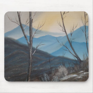 Blue Winter Mountains Mousepad