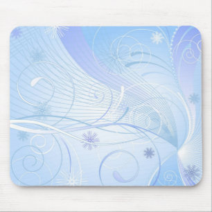 blue winter mouse mat