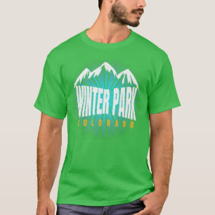 Blue Winter Park Ski CO Snow Gear Colorado Skyline T-Shirt