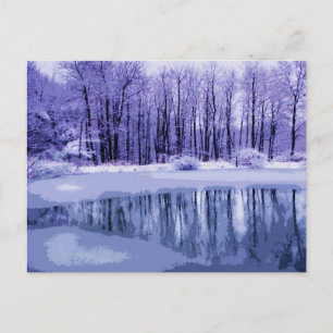 Blue Winter Pond Postcard
