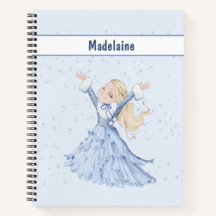 Blue Winter Princess Girls Personal Notebook