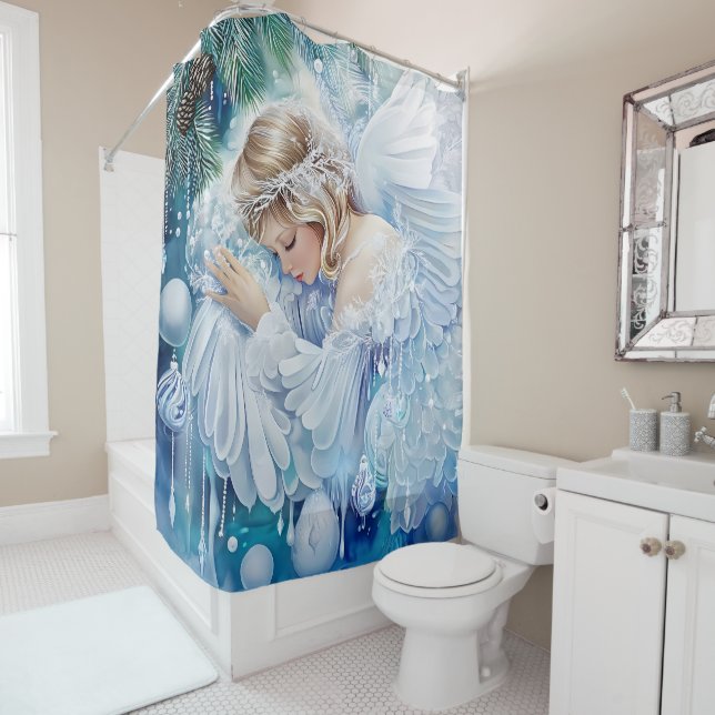 Blue Winter Shower Curtain (In Situ)