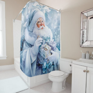 Blue Winter Shower Curtain