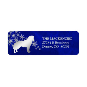 Blue Winter Siberian Husky Return Address
