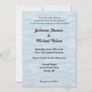 Blue Winter Snow Wedding Invitation