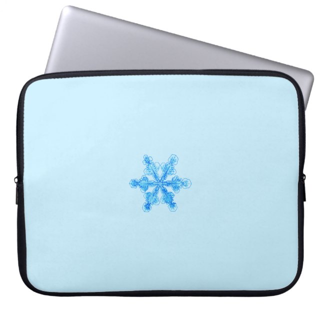 Blue Winter Snowflake Laptop Sleeve (Front)